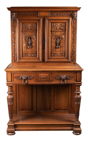Renaissance Double Cabinet in Walnut, 19th Century