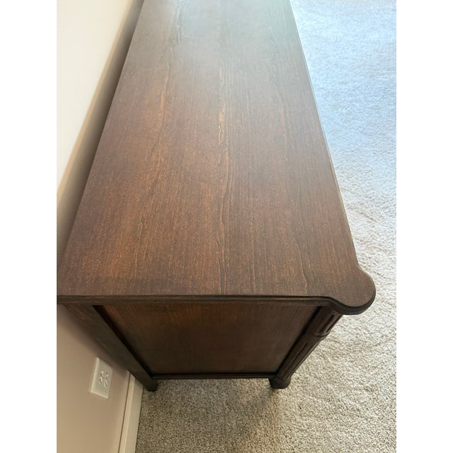 Brass Louis XVI Style - Mid 20th Century Refinished 7 Drawer Made by National of Mount Airy Dresser With Brass Drop Pulls For Sale - Image 8 of 11