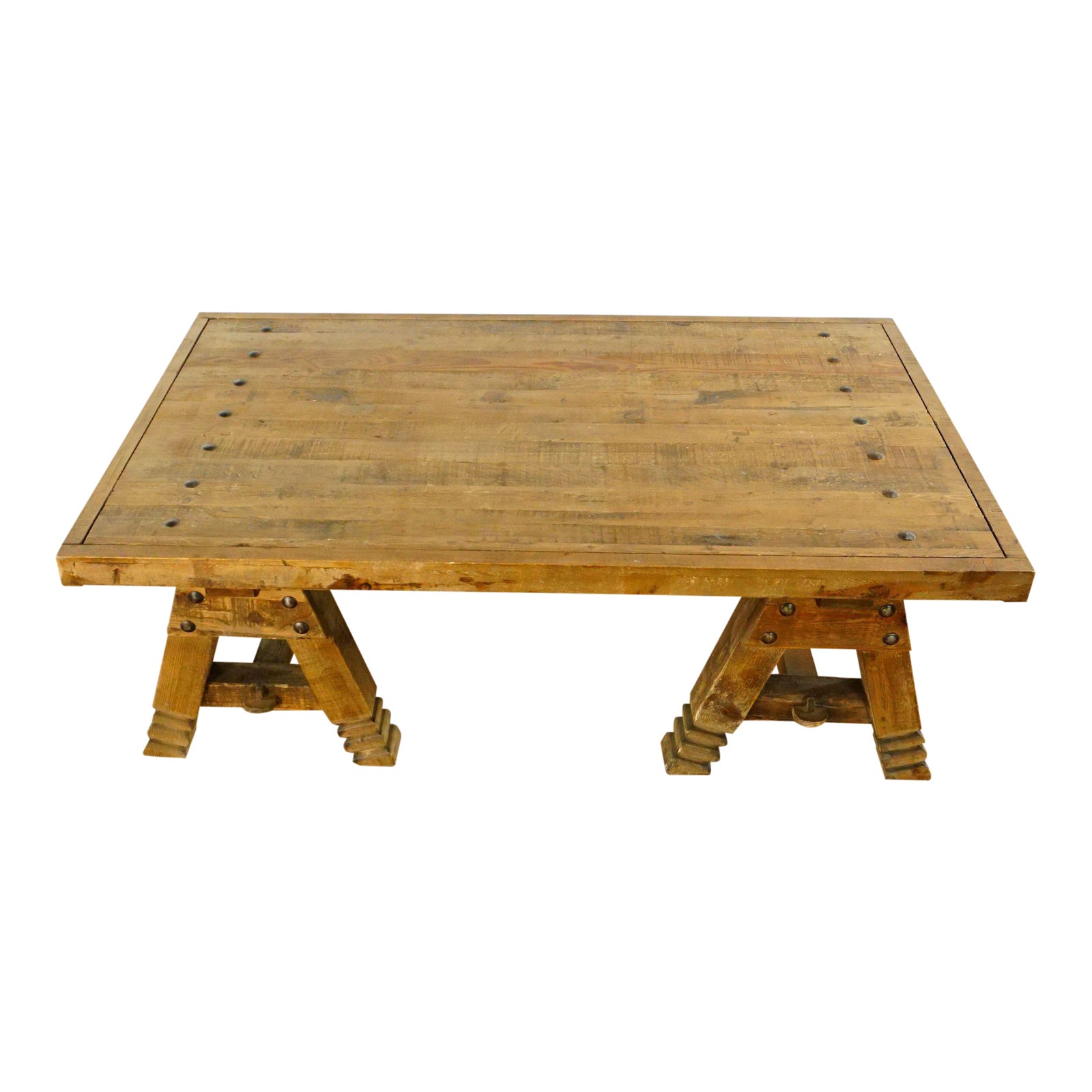 Rustic Pottery Barn Pine Coffee Table Chairish