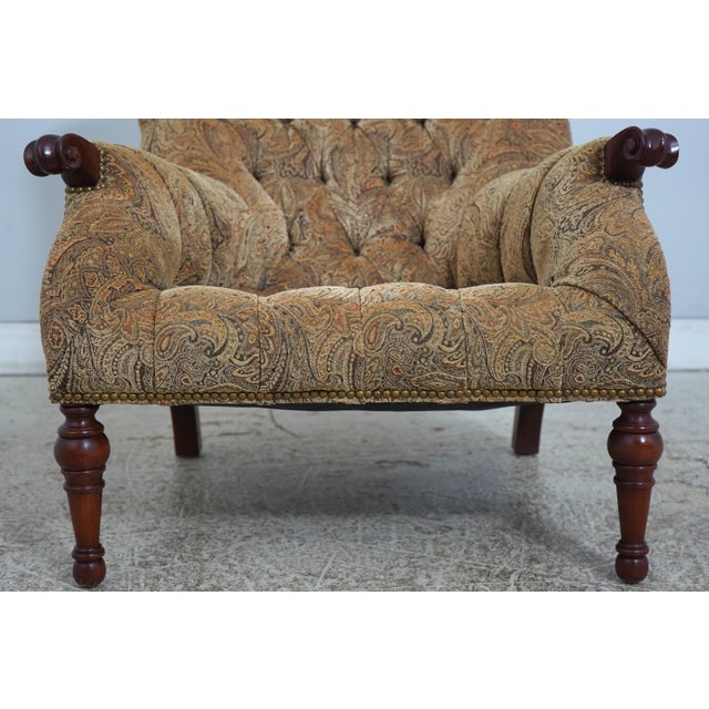 2010s Stickley Tufted Leopold Club Chair & Ottoman For Sale - Image 5 of 18