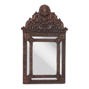 Antique French Brass Repose Five Sectional Mirror