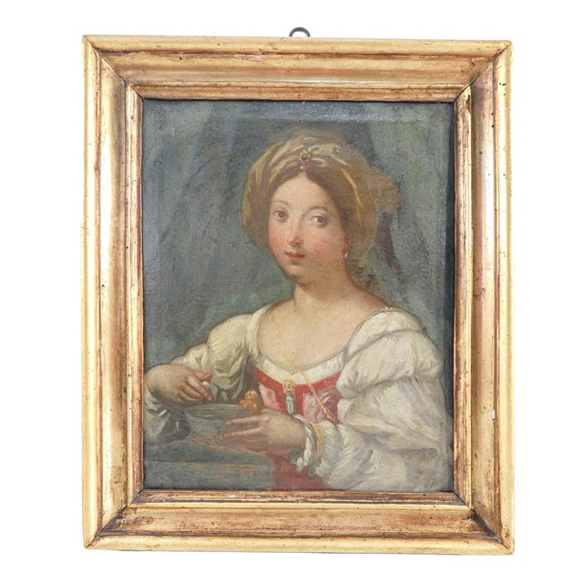 Unknown Artist, Portrait of a Woman, Late 18th Century, Oil on Canvas, Framed For Sale