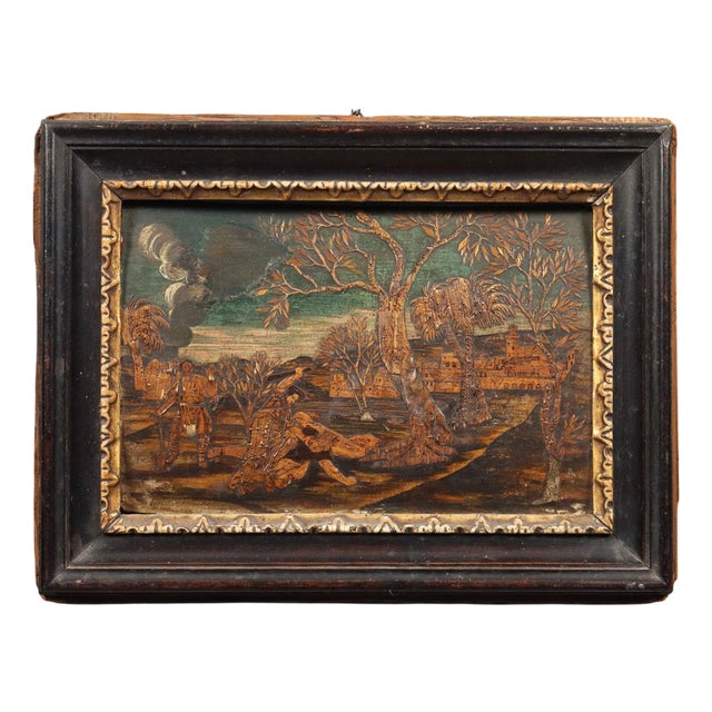 Unknown, Killing of Abel, Wood Inlay, Framed For Sale