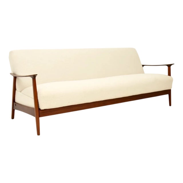 Vintage Danish Afrosia Sofa Bed, 1960s For Sale
