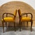 Vintage Bridge Chairs in Mustard Fabric, 1940s, Set of 2, in Good conditions. Designed 1920 to 1949