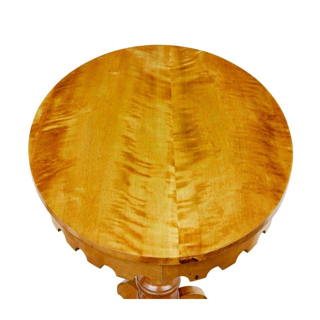 Wood Small Swedish Oval Birch Side Table, 1890s For Sale - Image 7 of 8