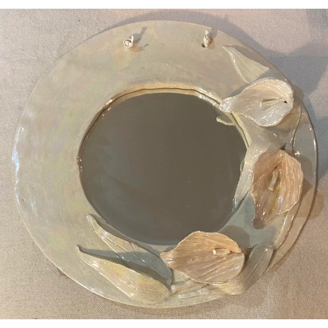 Vintage Calla Lily Ceramic Mirror For Sale - Image 12 of 12