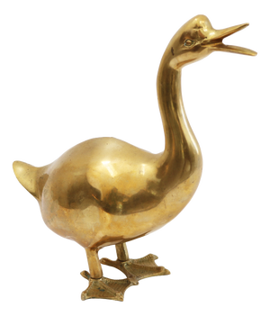 Large Brass Duck Sculpture, 1970s