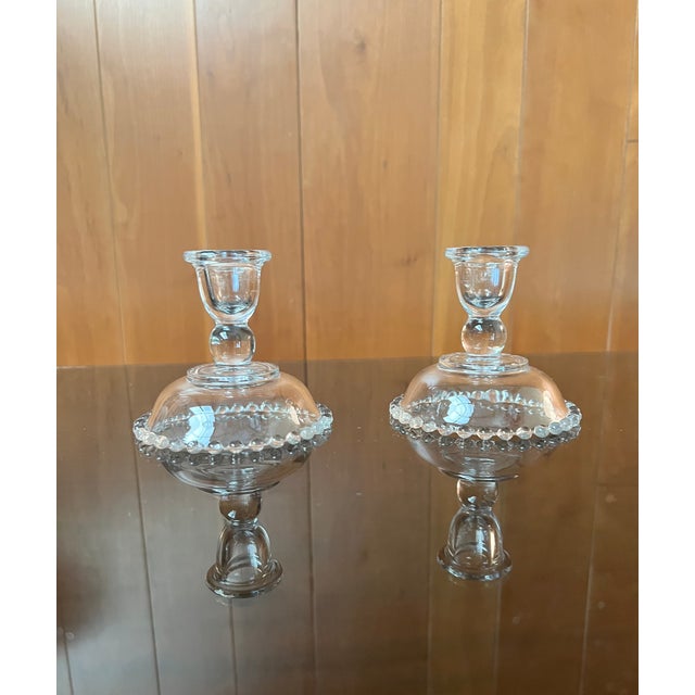 Vintage Imperial Glass Candlewick Single-Light Candle Holders. Produced from 1936 until the early 1980s (Discontinued...