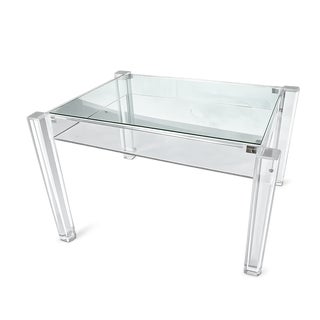 Mid-Century Modern Lucite and Glass Side Table For Sale