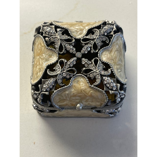 Art Nouveau 1950s Jeweled Trinket Box For Sale - Image 3 of 6