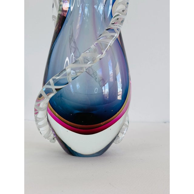 1960s Vintage 1960s Murano Style Multi-Color Glass Vase For Sale - Image 5 of 6