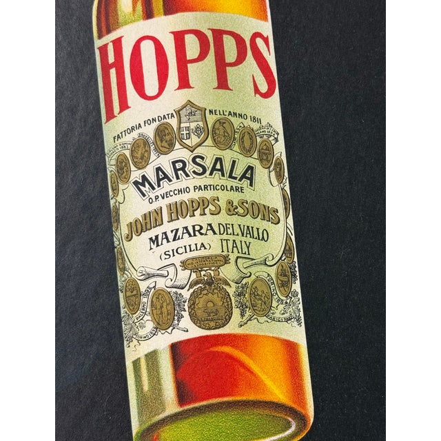 Black Mario Bazzi for John Hopps & Sons Marsala Wine Framed Poster, Late 20th Century For Sale - Image 8 of 12