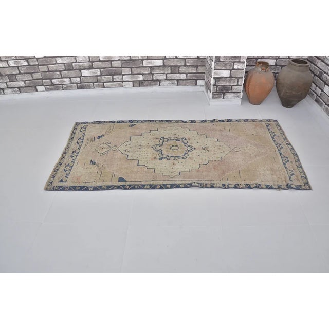 Handmade wool carpet in Turkish Anatolia , Vintage Oushak Rug,Turkish Vintage Anatolian Rug, Handmade wool Rug . One Of...