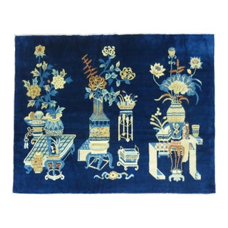 Antique Chinese Pictographic Rug - 4'11" x 7' For Sale