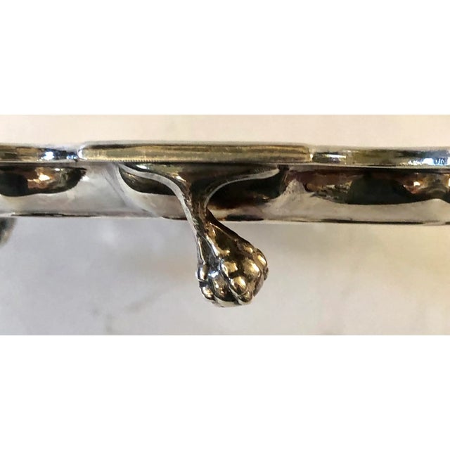 Silver Footed Pie Crust Serving Tray For Sale - Image 4 of 7