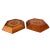 Brown 1960's Hexagon Wood & Tooled Leather Wall Clocks – Working Pair For Sale - Image 8 of 14