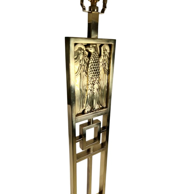 Metal Late 20th Century The Republic Lamp in Brass With Shade For Sale - Image 7 of 12