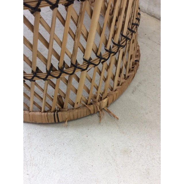 Wood Vintage Rattan Oval Shaped Coffee Table For Sale - Image 7 of 12