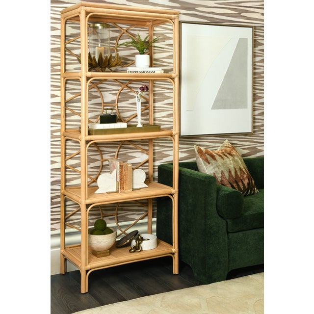 New special order item. Not vintage. Add a touch of personality to your space with the Danielle Natural Rattan Multi Shelf...
