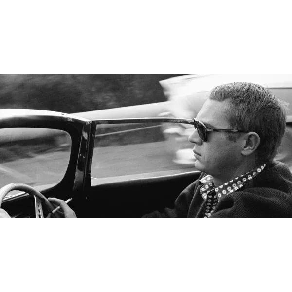 1960 Steve McQueen Driving Photo by Sid Avery For Sale