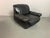 Space Age Italian Black Leather Lounge Chair with Brass Buttons and Cord Lacing, Italy, 1970s For Sale - Image 15 of 18