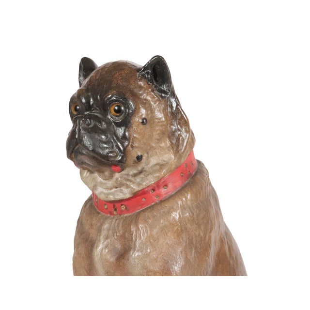 Late 19th Century Life-Size Austrian Terracotta Pug Dog With Glass Eyes, 19th Century For Sale - Image 5 of 16