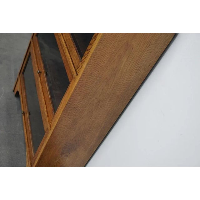 German Oak Bookcase with Folding Doors in Style of Globe Wernicke, 1930s For Sale - Image 9 of 18