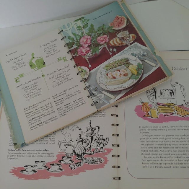 Paper Vintage Betty Crocker's Dinner for Two Cook Book First Edition, 1958 & Hostess Cookbook, 1974 Mid-Century Modern Spiral Hardcover Books For Sale - Image 7 of 8