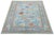 10x14 Modern Oushak Style Hand-Knotted Wool Area Rug in Sky Blue With Terracotta For Sale - Image 11 of 12