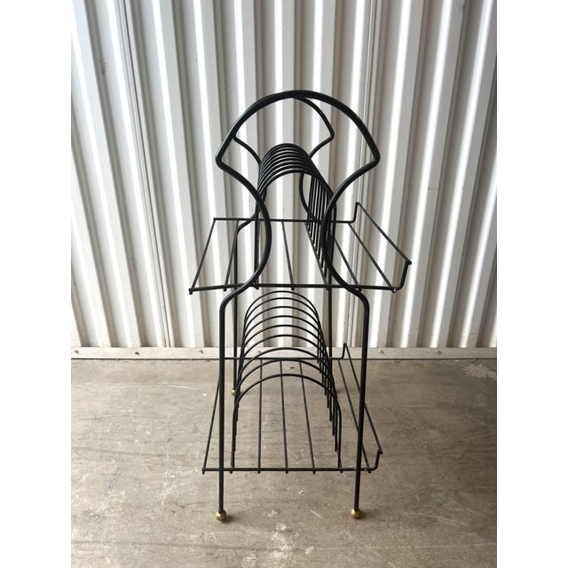 Vintage Mid-Century Modern Atomic Arched Standing Record Stand | Chairish
