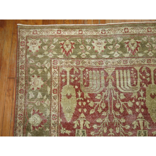 Early 20th Century Shabby Willow Tree Antique Rug, 7'3'' X 9'11'' For Sale - Image 5 of 12