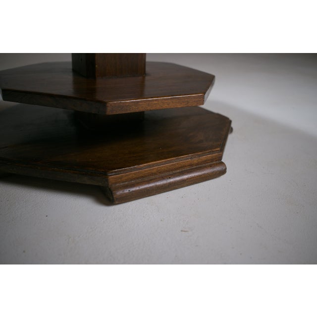 Brown Art Deco Amsterdam School Octagonal Side Table, 1920s For Sale - Image 8 of 18