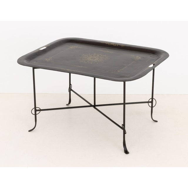 Vintage Tole Painted Tray Table For Sale In New York - Image 6 of 10