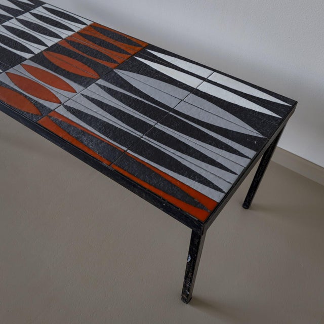 Coffee Table with Ceramic Tiles by Roger Capron (1922-2006), France, 1960s For Sale - Image 11 of 11
