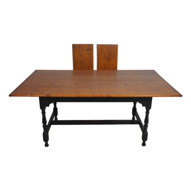 Eldred Wheeler Attributed Benchmade Tiger Maple Dining Tavern Table For Sale