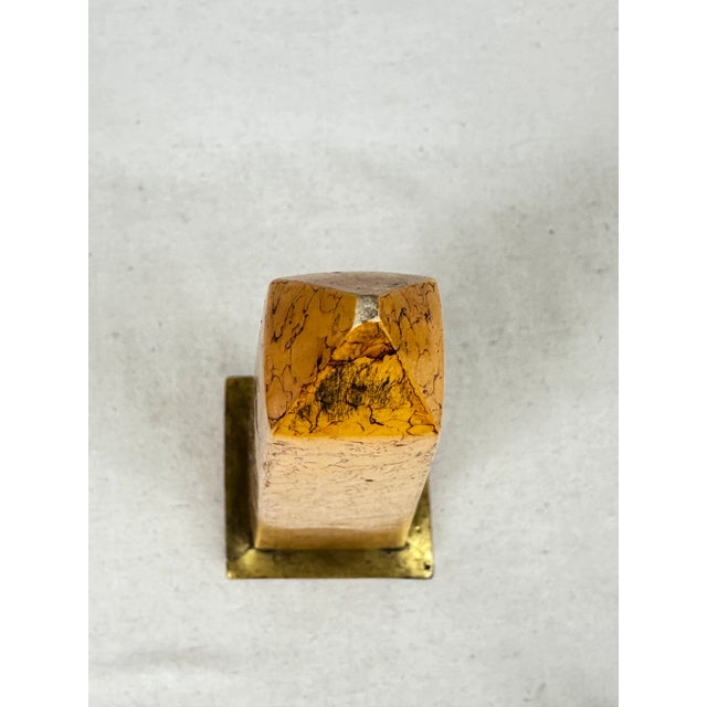 Vintage Faux Marble Orange Obelisk For Sale In New Orleans - Image 6 of 8