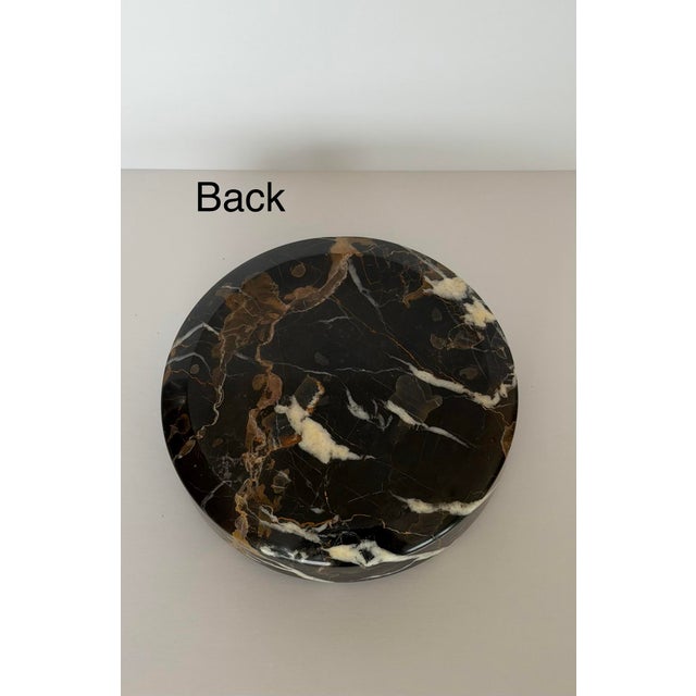 1970s 1970s Italian Angelo Mangiarotti Style Sculptural Round Black Marble Ashtray For Sale - Image 5 of 8