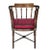 1960s 1960s Hollywood Regency Chippendale Brown and Red Faux Bamboo Wood Barrel Arm Chair For Sale - Image 5 of 8