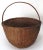 Wood Fine Late 19th Century Antique American Hand Woven Ash Splint Hoop Handle Basket For Sale - Image 7 of 13