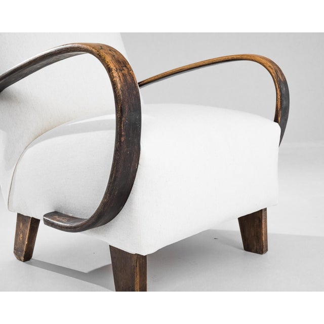 Jindrich Halabala 1950s Czech Wooden Armchair by J. Halabala For Sale - Image 4 of 4