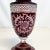Antique Czechoslovakia Bohemian Ruby-Clear Etched Crystal Vase. For Sale - Image 9 of 11