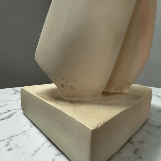 Vintage Modernist Large White Plaster Three Women Sculpture For Sale - Image 9 of 10