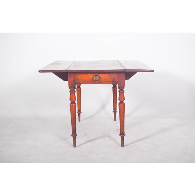 Antique Portuguese Flip Flap Table with Drawer, 1800s For Sale - Image 3 of 10