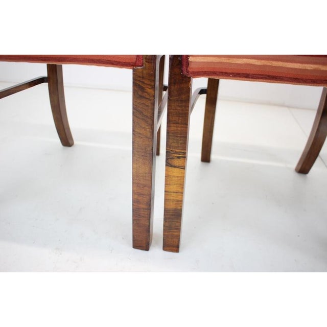 Art Deco Walnut Veneer Dining Chairs, Czechoslovakia, 1930s, Set of 4 For Sale - Image 6 of 18