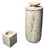 Travertine Jar and Candleholder from Fratelli Mannelli, Italy, Set of 2 For Sale