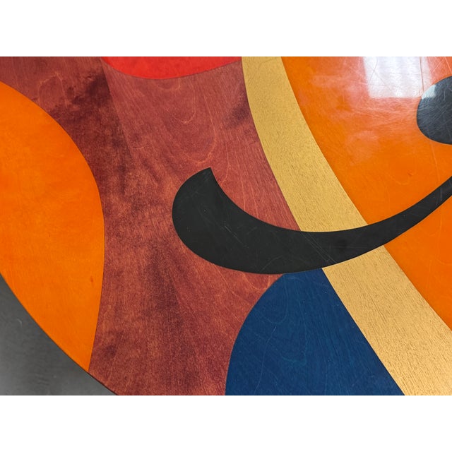 Wood Benjamin Le Memphis Style Round 42” Coffee Table For Sale - Image 7 of 8