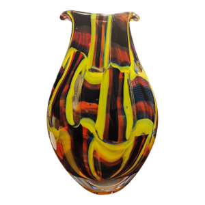 Monumental 10lb Vintage Murano "Macchie" Sommerso Art Glass Vase –a.v.e.m. Style