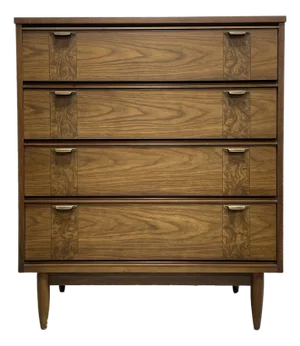 Mid Century Modern Walnut Dresser / Highboy, C. 1960's