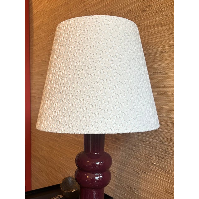 Shabby Chic White Overlayed Lampshade For Sale - Image 3 of 5